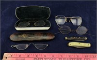 Vintage Glasses & Pocketknives