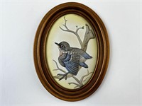 Rare Boehm Fledgling Bluebird Porcelain Wall Art