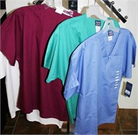 (4) Cherokee Men's V Neck Scrub Tops, Size S