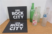 Rock City Signs , Vintage Bottles Sprite, Pepsi+