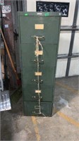 Metal five drawer filing cabinet