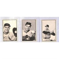 (3) 1953 Bowman B&w Baseball Cards Higher Grade