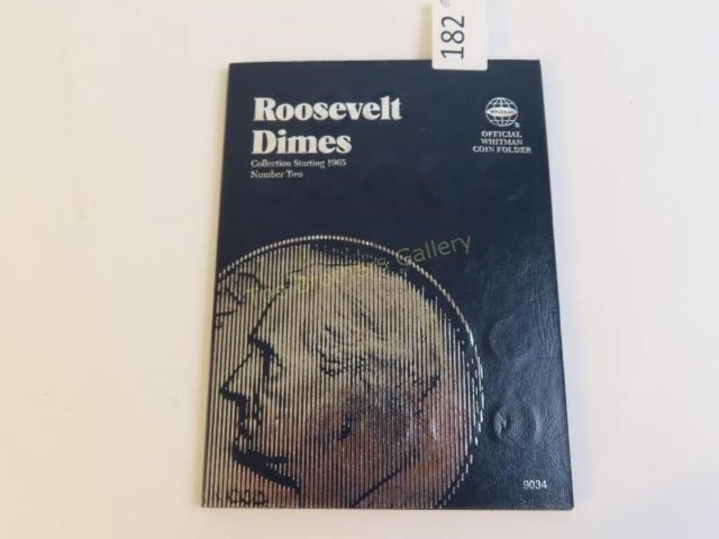 Roosevelt Dime Book, Vol 2, 74 Coins, 1965-2002