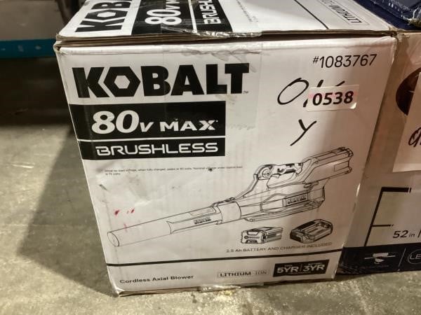 Kobalt 80V 630CFM 140MPH Handheld Leaf Blower $199