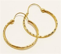 .7" 10K Yellow Gold Hoop Earrings .5g