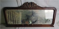Antique Ornate Wood Frame Mirror For Sideboard