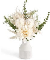 WF5783  Mkono Silk Flowers in Ceramic Vase 13.7
