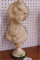Victorian Alabaster Bust of Young Maiden