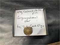 Vintage Congregational Star Pin by DC Cook Elgin