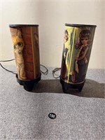 Pair of Big Eyes Canister Lamps