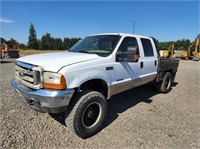 1999 Ford F250 4x4 7' S/A Flatbed Truck