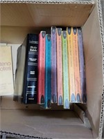 Lot of old hardback  books and giant print Bible