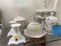 Westmoreland and Paint Decorated Milk Glass