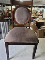 Framed Balloon Back Wood / Fabric Dining Chair