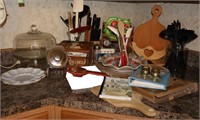Misc. Kitchen Utensils, Recipes, Jars, Cake Stands