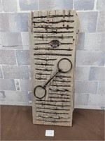 Antique barbed wire collection art piece!