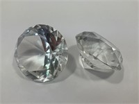 Faceted Glass Diamond Shaped Decor
