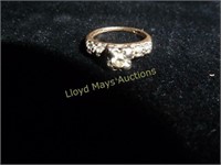 Lady's 10k Gold & CZ Cocktail Ring