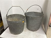 2 Galvanized Buckets