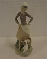 Lladro girl with duck figurine