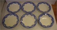 Six Britannia Pottery blue & white bowls