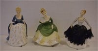 Three Royal Doulton lady figurines