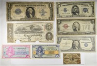LOT OF 8 MIXED TYPE CURRENCY: