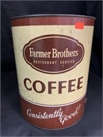 VINTAGE FARMER BROTHERS COFFEE TIN - 10 X 8 "