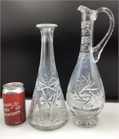 Pichet et vases en cristal, vintages