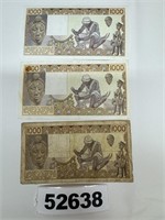 West African States Senegal 1000 Francs Torn Bankn