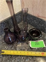Purple Glass Vase + Decor