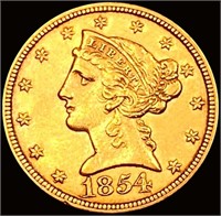 1854 $5 Gold Half Eagle