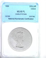1964 Dollar NNC MS69 PL Charlottetown