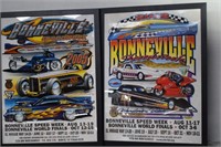 2- Framed Bonneville Speed Week Posters 25x19"