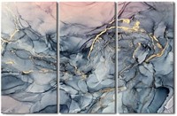 Abstract Wall Art 3 Pc. Marble Texture Painting