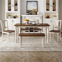 READ! 5-Piece Dining Set: 4 chairs & Bench