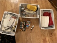 BATTERIES, TAPE, OVEN GLOVES, ORGANIZERS