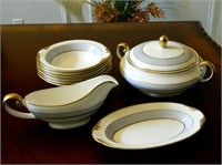 Vintage Pope Gosser China Dinner Set USA 52 Gray