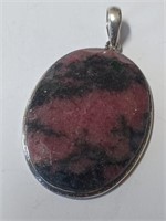 Marked 925  Rhodonite Stone Pendant
