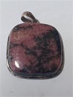 Marked 925  Rhododite Stone Pendant