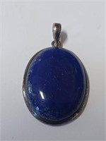 Marked 925 Blue Lapis Oval Pendant