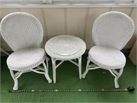 Wicker Table & Chairs