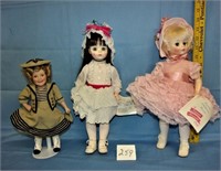 2 madam alexander dolls & shirley temple doll