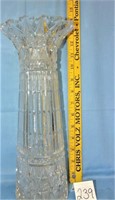 13 in cut glass vase (zipper pattern)