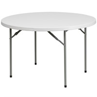 Round Folding Table, 48" W, 48" L, 29" H, Plast...