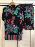 VINTAGE SAINT TROPEZ WEST DRESSES 2PC MATCHING SET