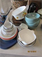 Lot of Dishes - Bowls, Basket, Pie Pan, small
