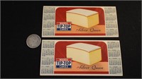 Lot of (2) 1947 Wards Tip Top Cakes Ink Blotters.