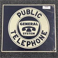 Public Telephone Double Sided Aluminum Sign