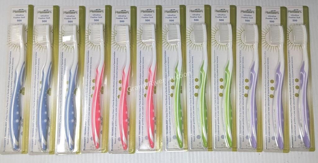 12-Pack Plumasoft 500 UltraFine Toothbrushes